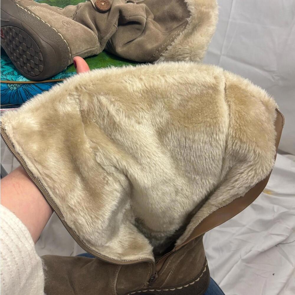 Bear Traps Tan Leather Suede Faux Fur Lined Women’s Winter&Rain Boots Size 9.5 - Picture 13 of 14